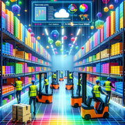 Un almacén organizado mostrando productos claramente etiquetados gestionados por la tecnología de P4 Warehouse Cloud WMS.