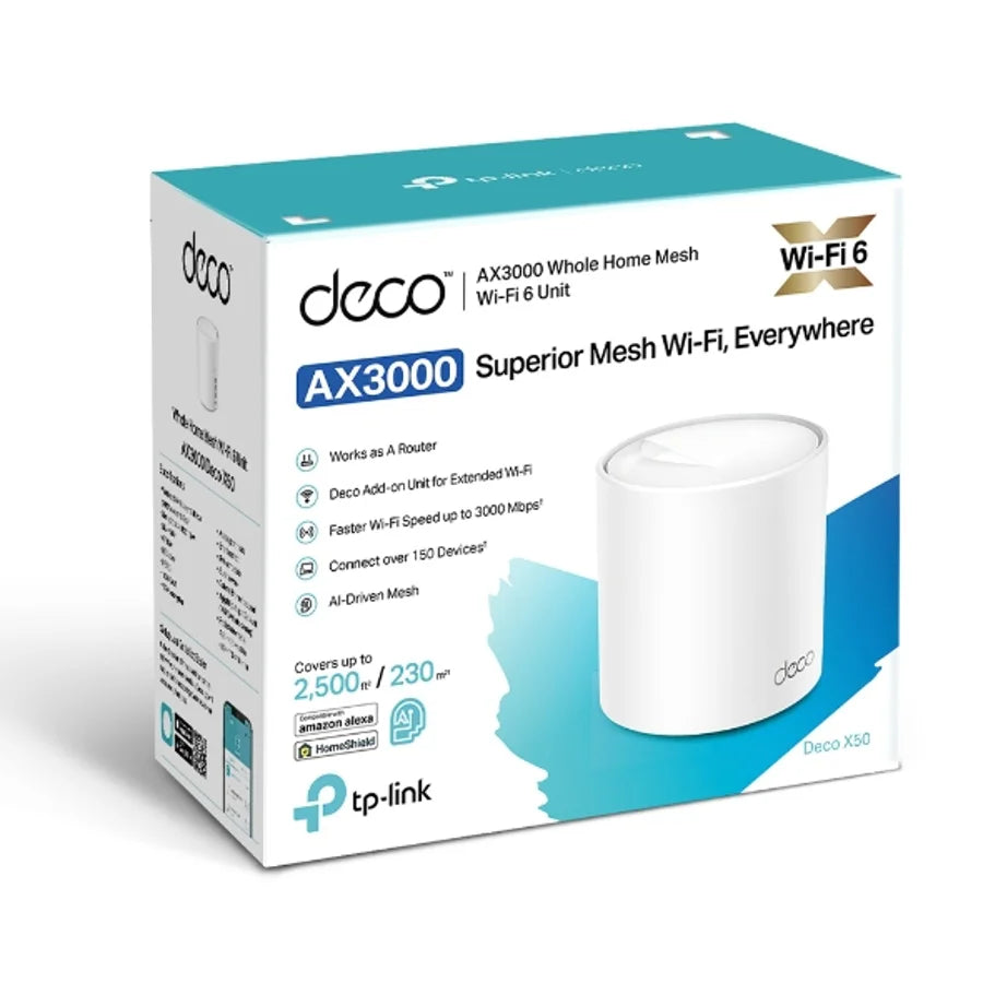 Deco X50(1-pack)  TP-Link  Redes Panamá [32099a84-7195-4595-b171-3702665a0721]